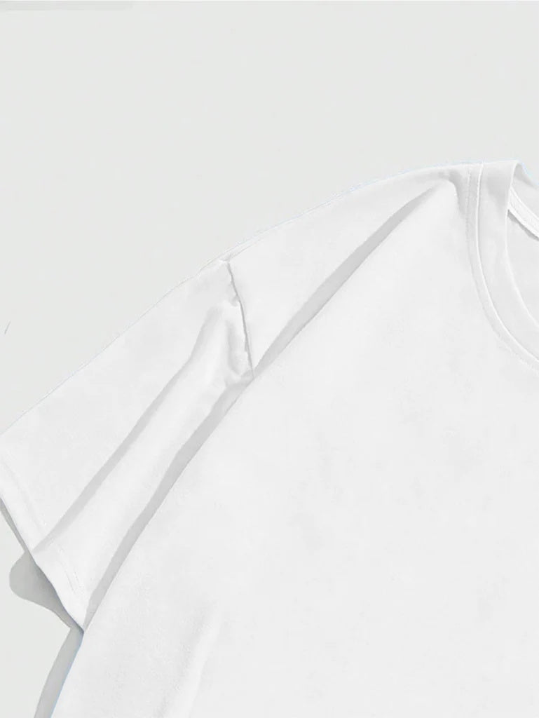 Men's Graphic T-Shirt Captain With Bold Anchor Motif Among White Tee Fabric