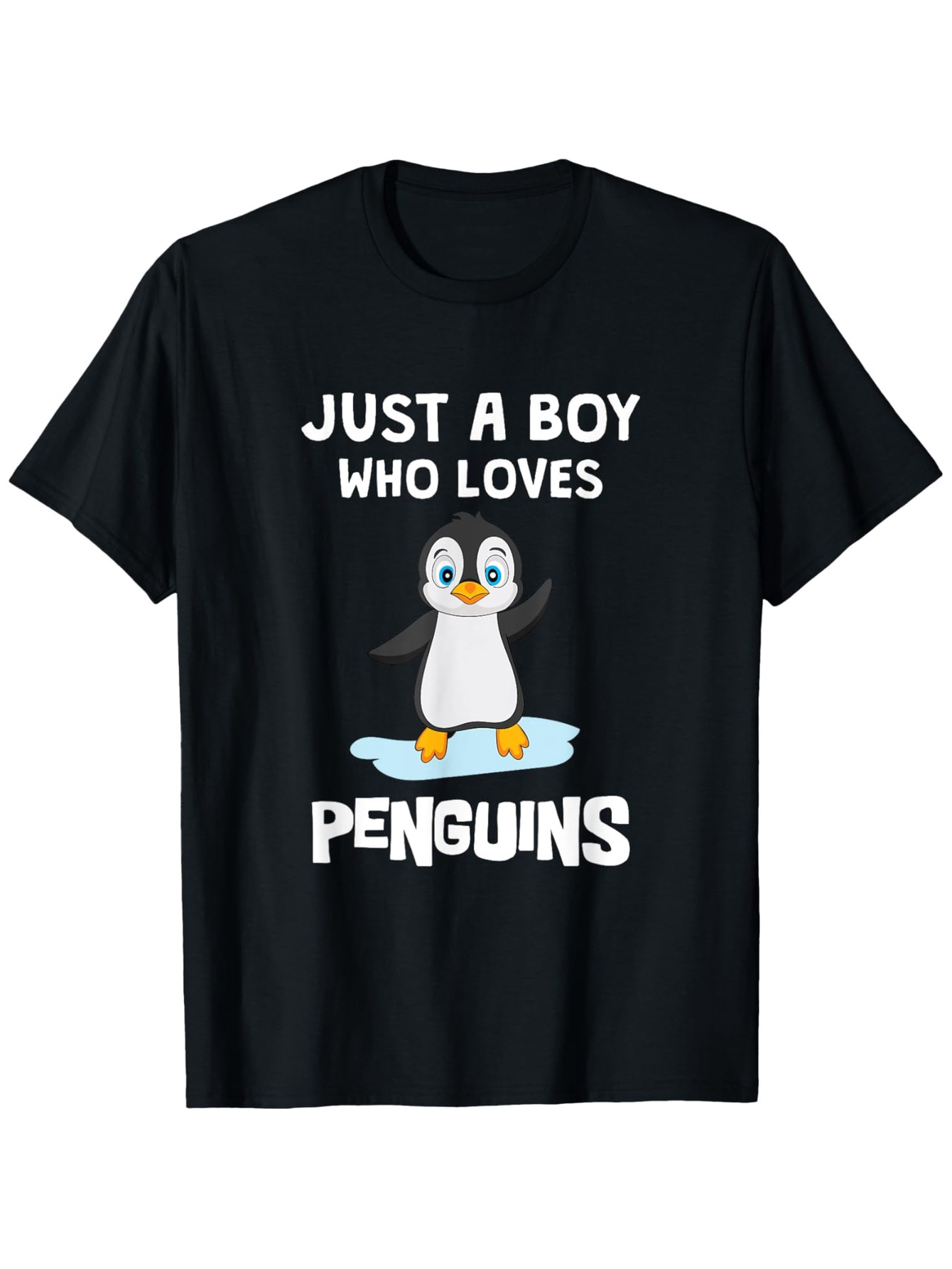 Men's Graphic T-Shirt Just A Boy Who Loves Ice And Happy Penguin