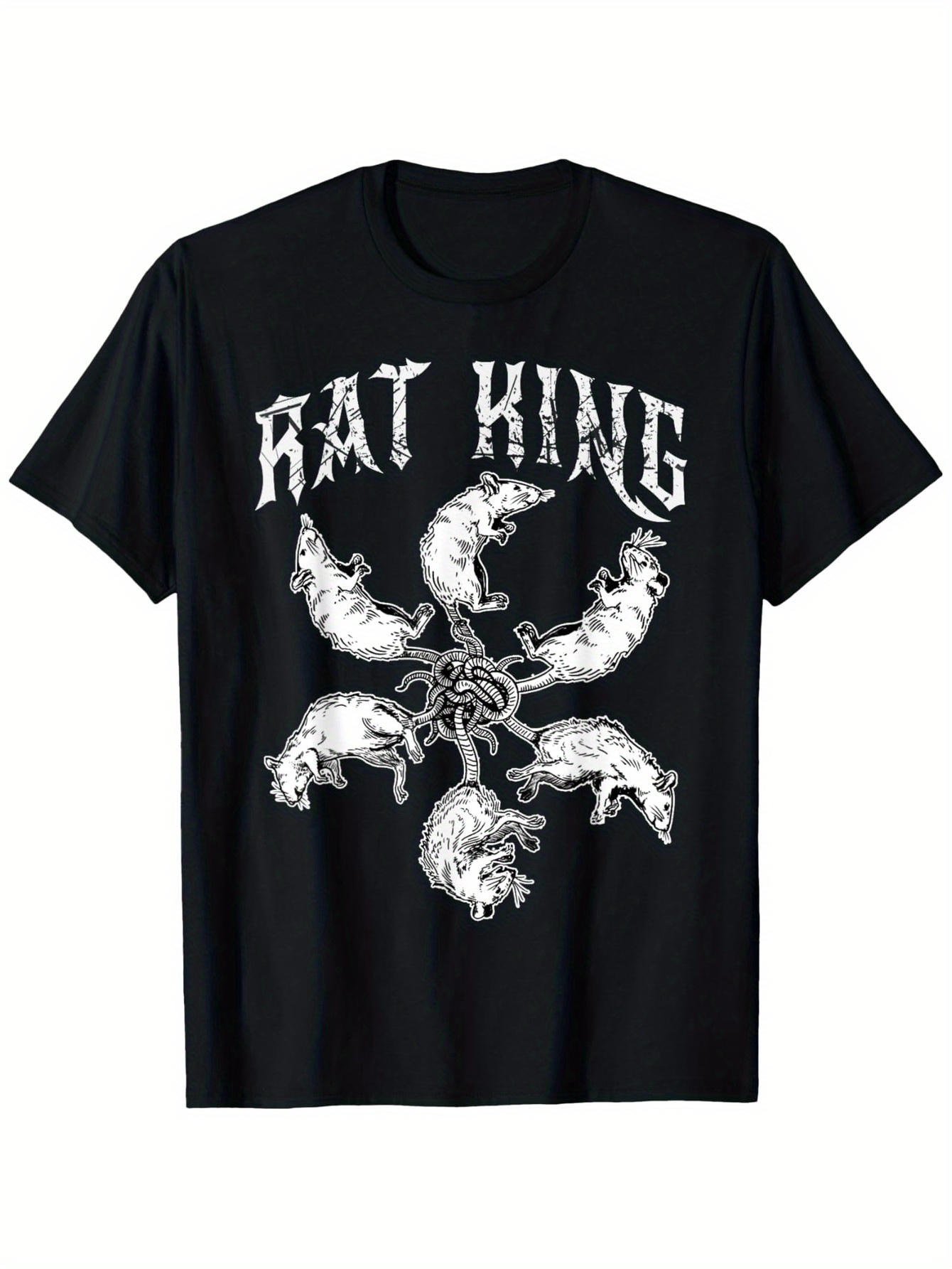Men's Graphic T-Shirt Rat King Entwined Wild Rats In Tangled Monochrome Graphic Rats