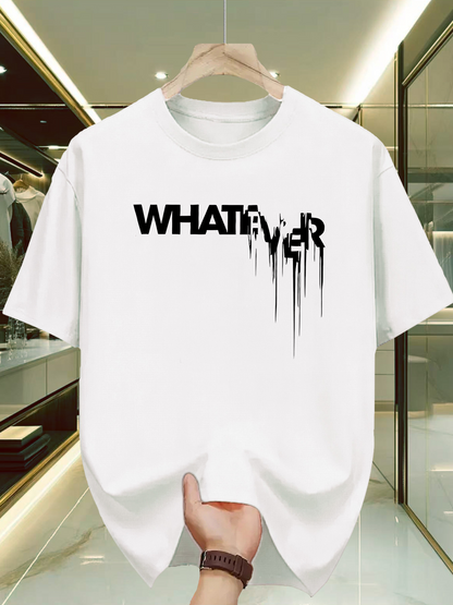 Men's Graphic T-Shirt Whatever Bold Melting Letters With Dripping Modern Graphic Text