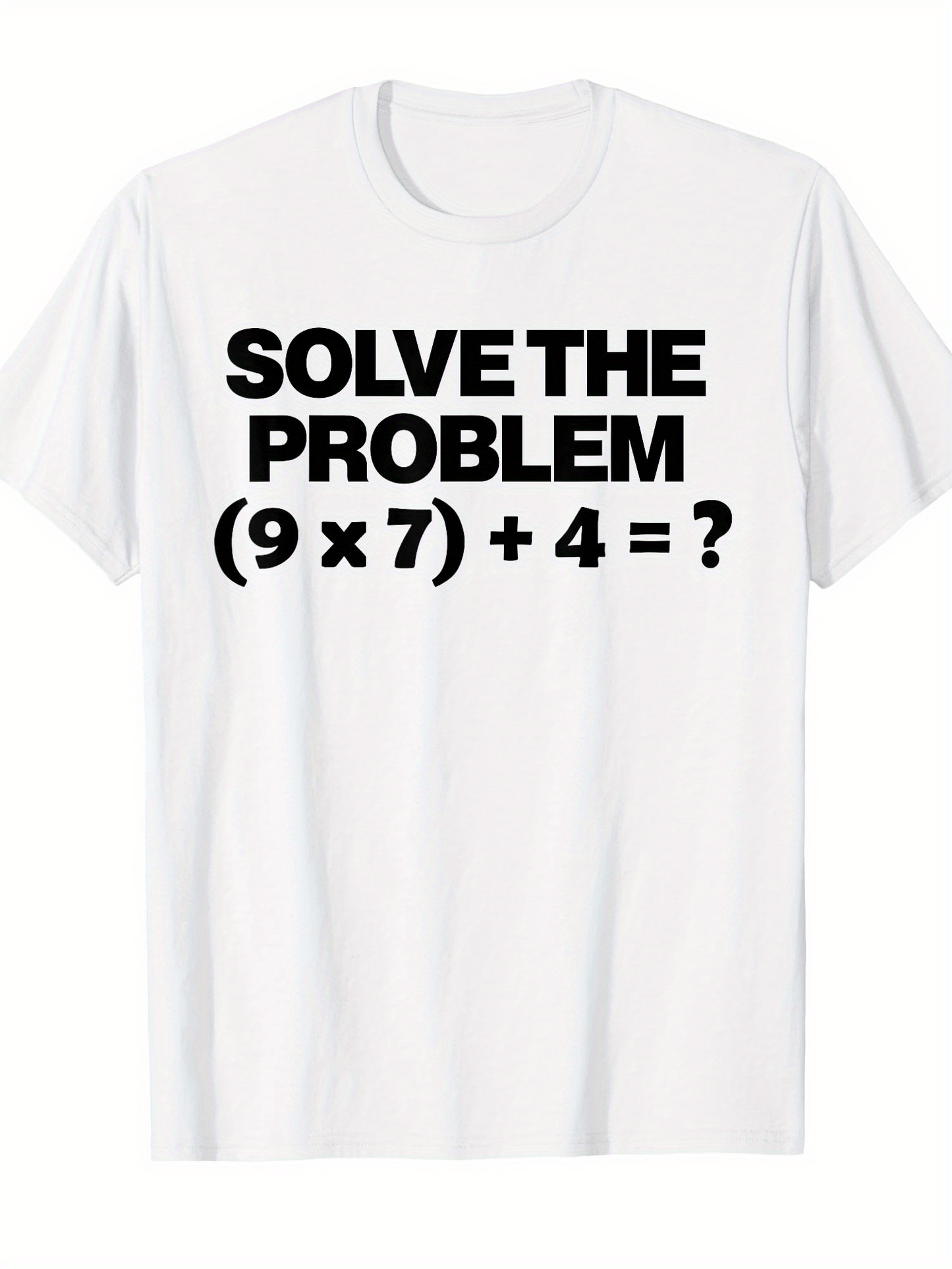 Men's Graphic T-Shirt Solve The Problem Math Puzzle With Large Bold Letters