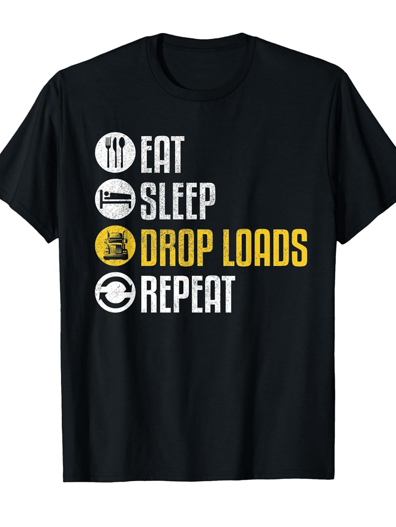 Men's Graphic T-Shirt Eat Sleep Drop Loads Repeat Lettering With Playful Iconography T Shirt