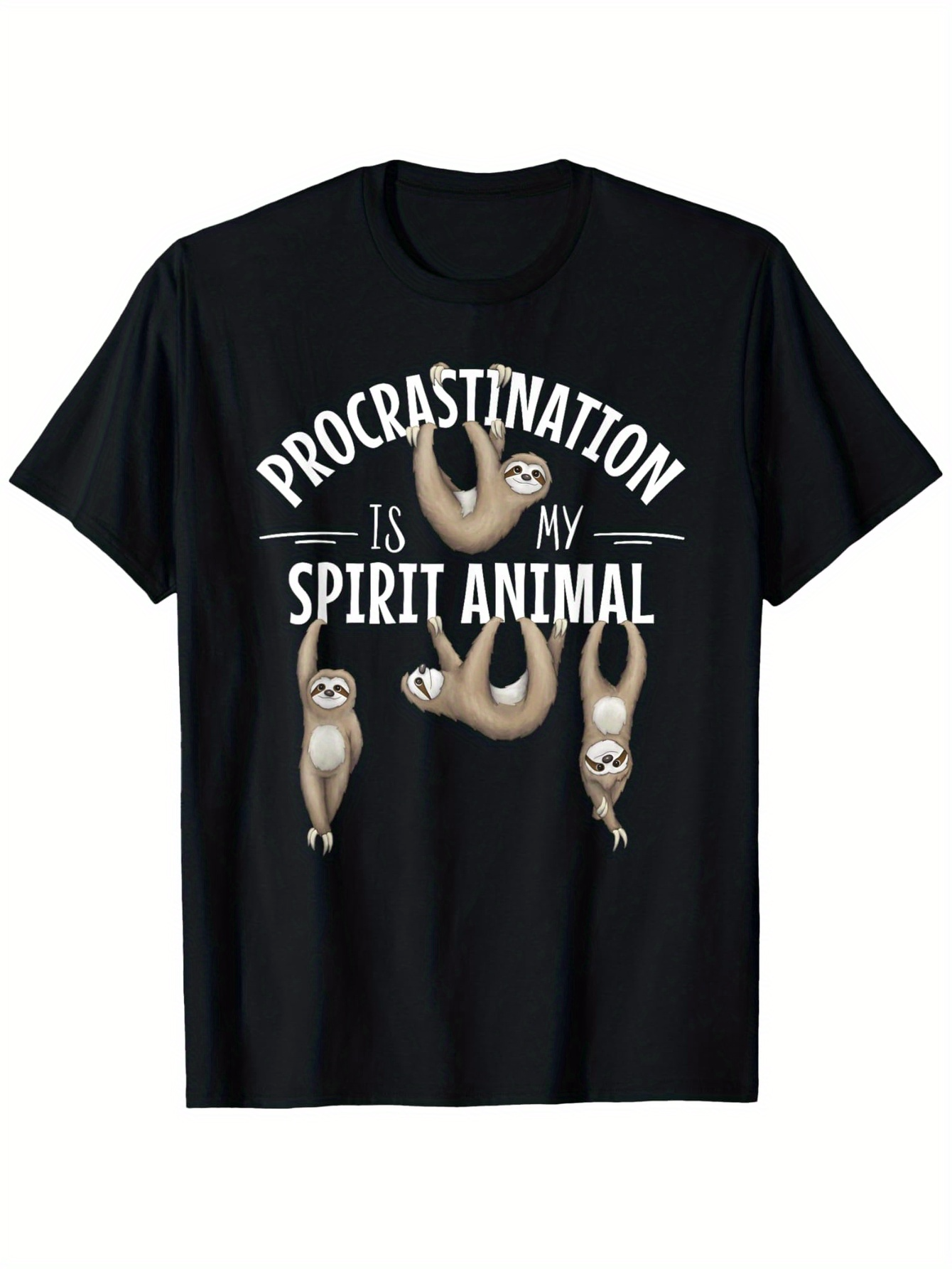 Men's Graphic T-Shirt Procrastination Is My Spirit Animal Hanging Sloths On Branches
