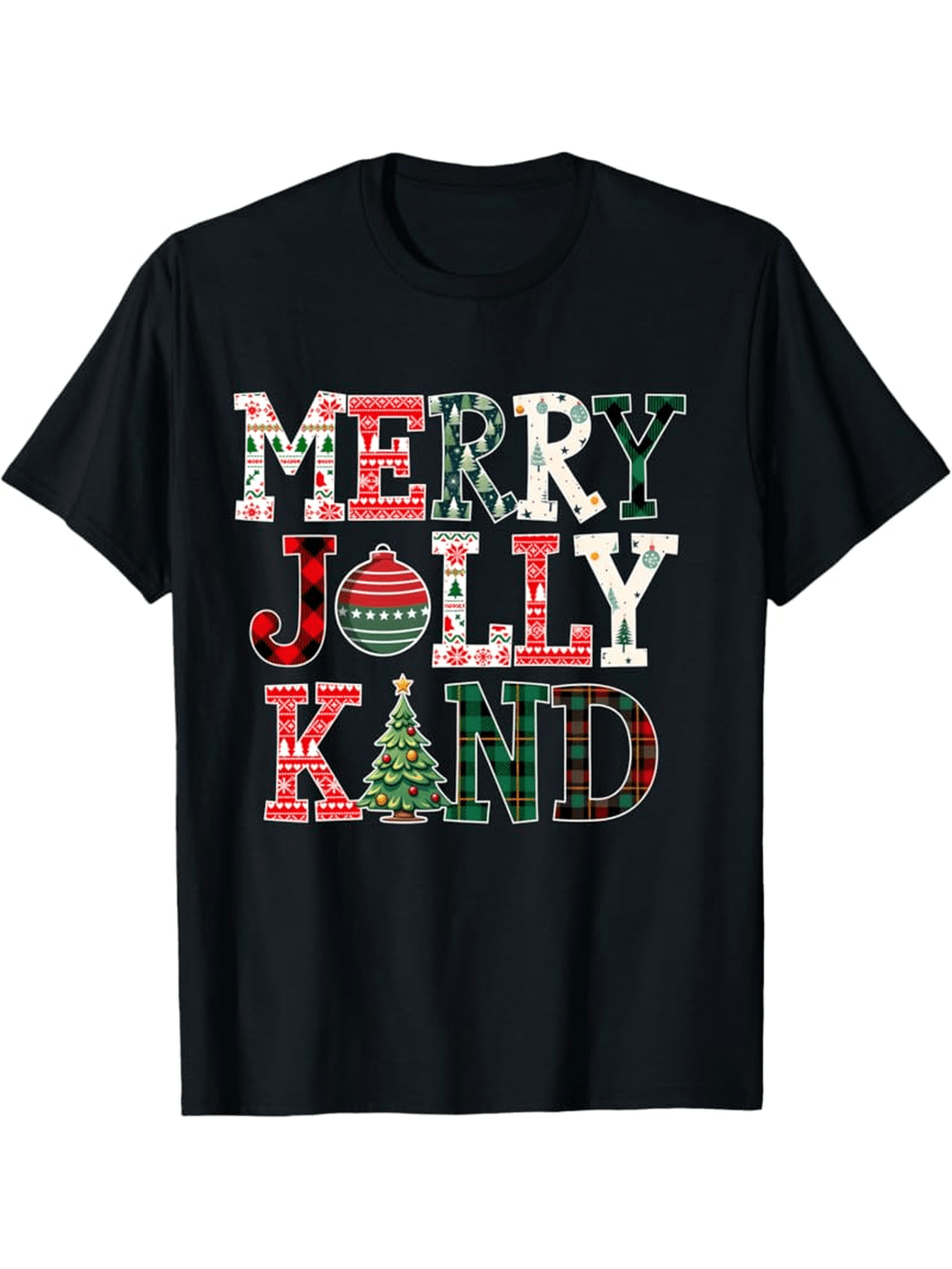 Men's Graphic T-Shirt Merry Jolly Land With Festive Patterns And Christmas Symbols Holiday T Shirt