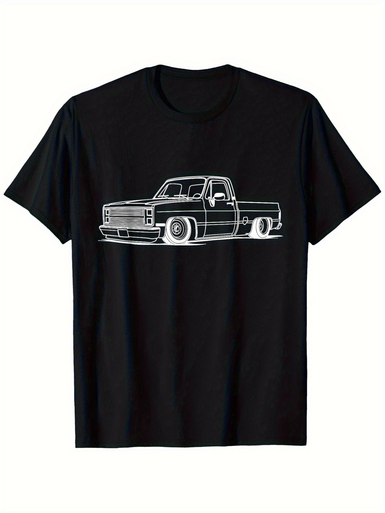 Men's Graphic T-Shirt Classic Pickup Line Art Minimalist Style Vintage Truck