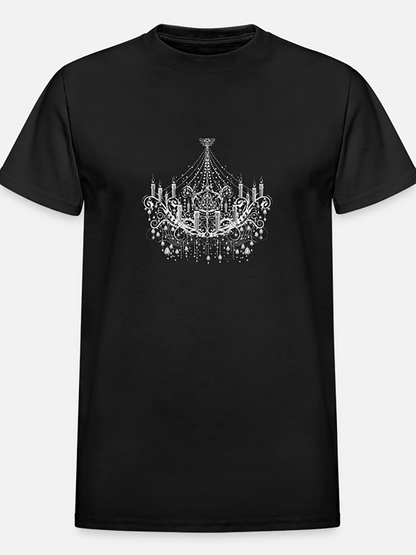 Men's Graphic T-Shirt Elegant Sparkling Lights Hanging Crystal Chandelier Design T Shirt