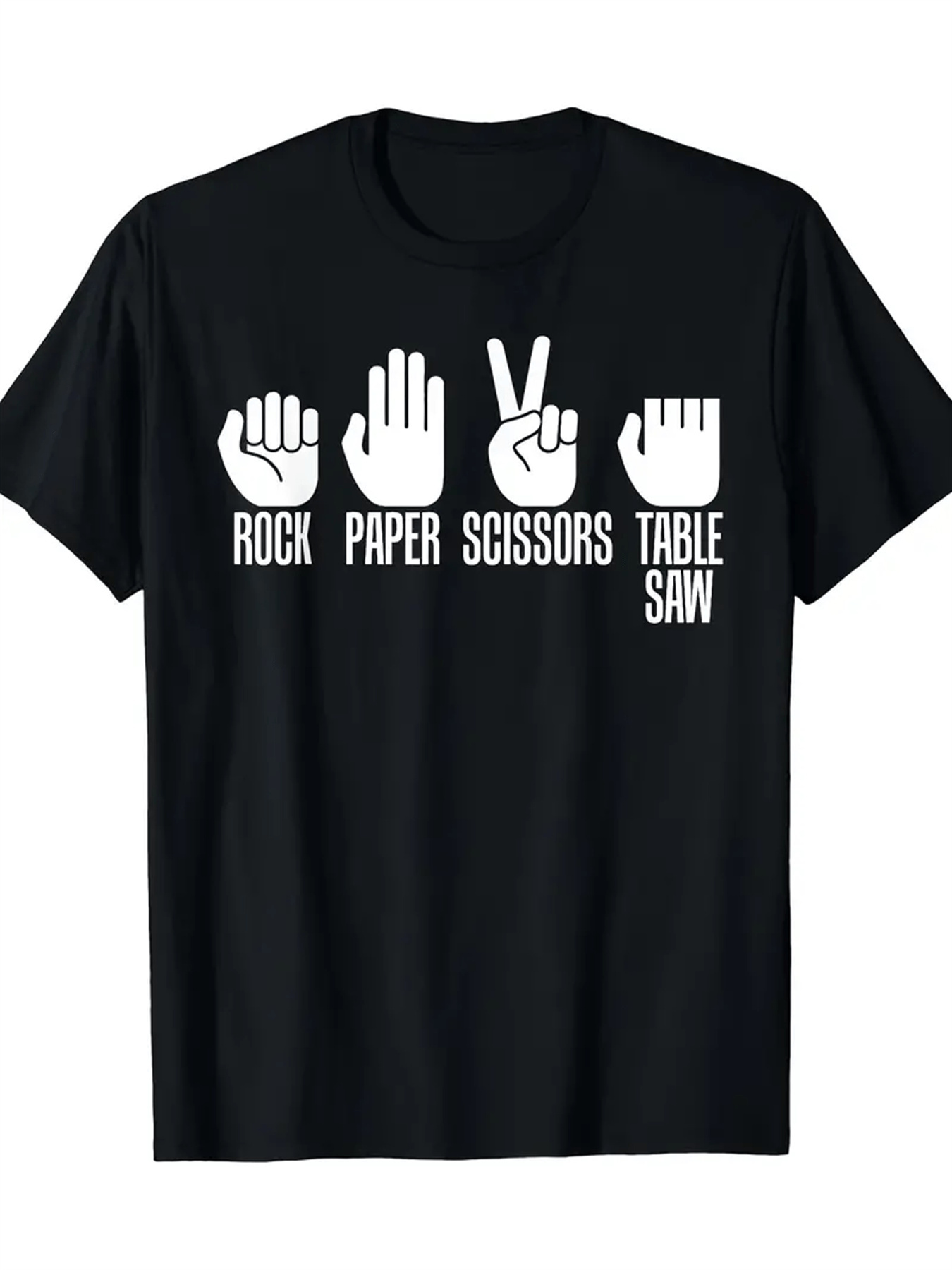 Men's Graphic T-Shirt Rock Paper Scissors With Funny Hand Gestures As Icons