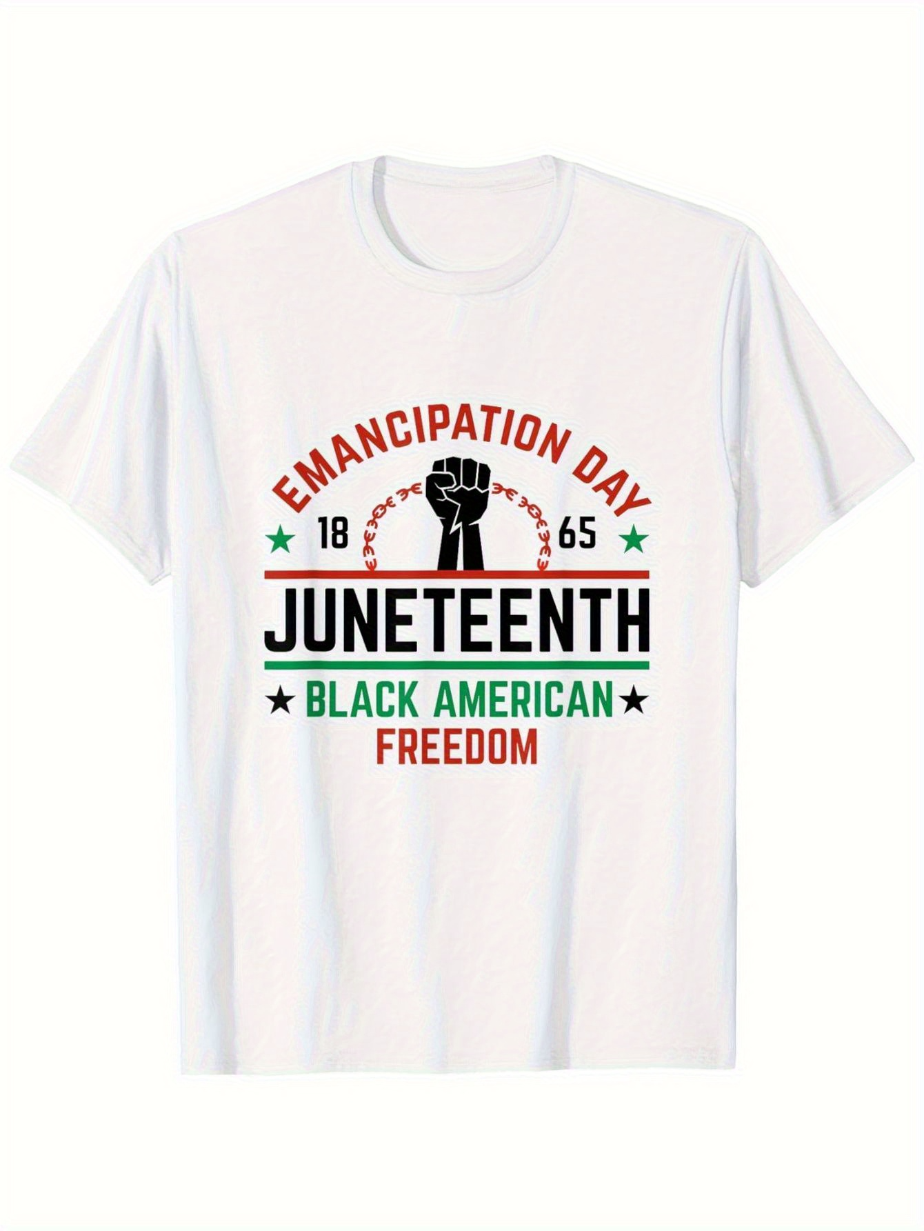 Men's Graphic T-Shirt Emancipation Day Juneteenth Black American Freedom Raised Fist