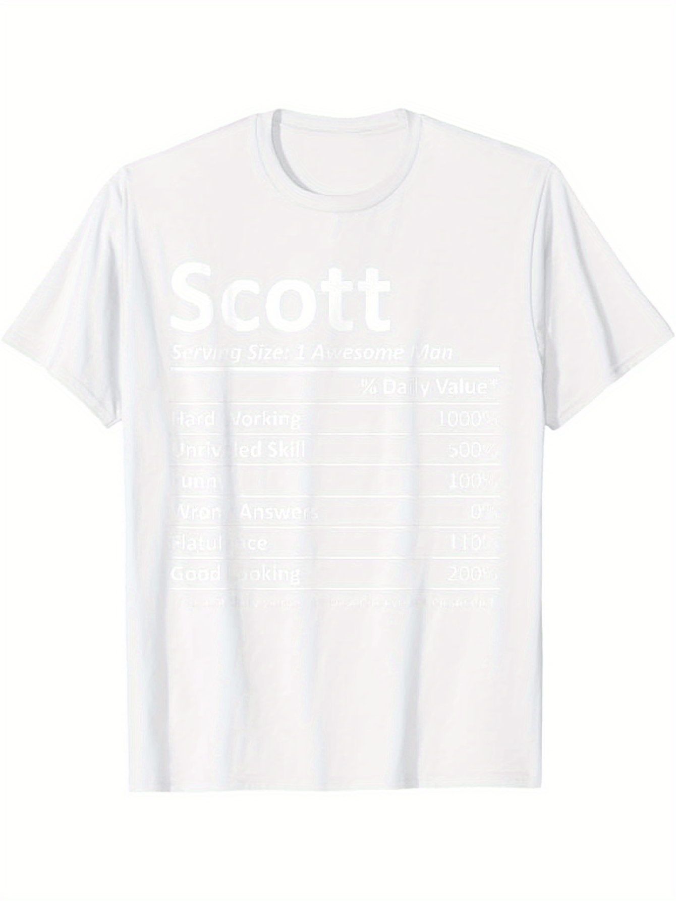 Men's Graphic T-Shirt Scott Minimalist Typography With Clean White Background Shirt