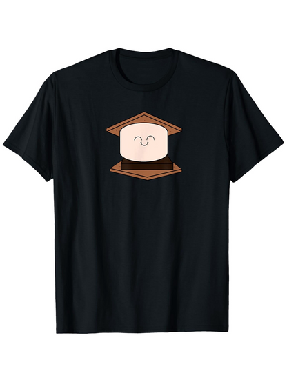 Men's Graphic T-Shirt Cute Smiling Marshmallow Between Chocolate And Crackers Smore
