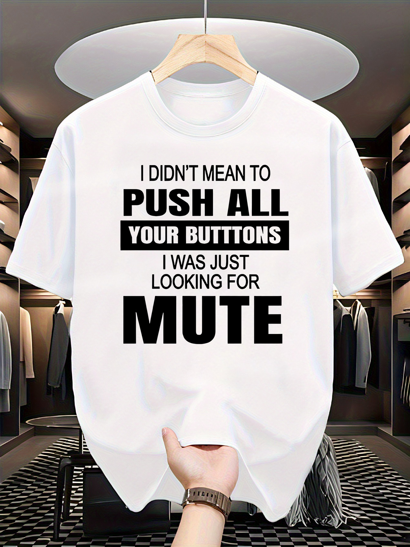 Men's Graphic T-Shirt Muted Humor Statement With Bold Letters On Classic White Shirt