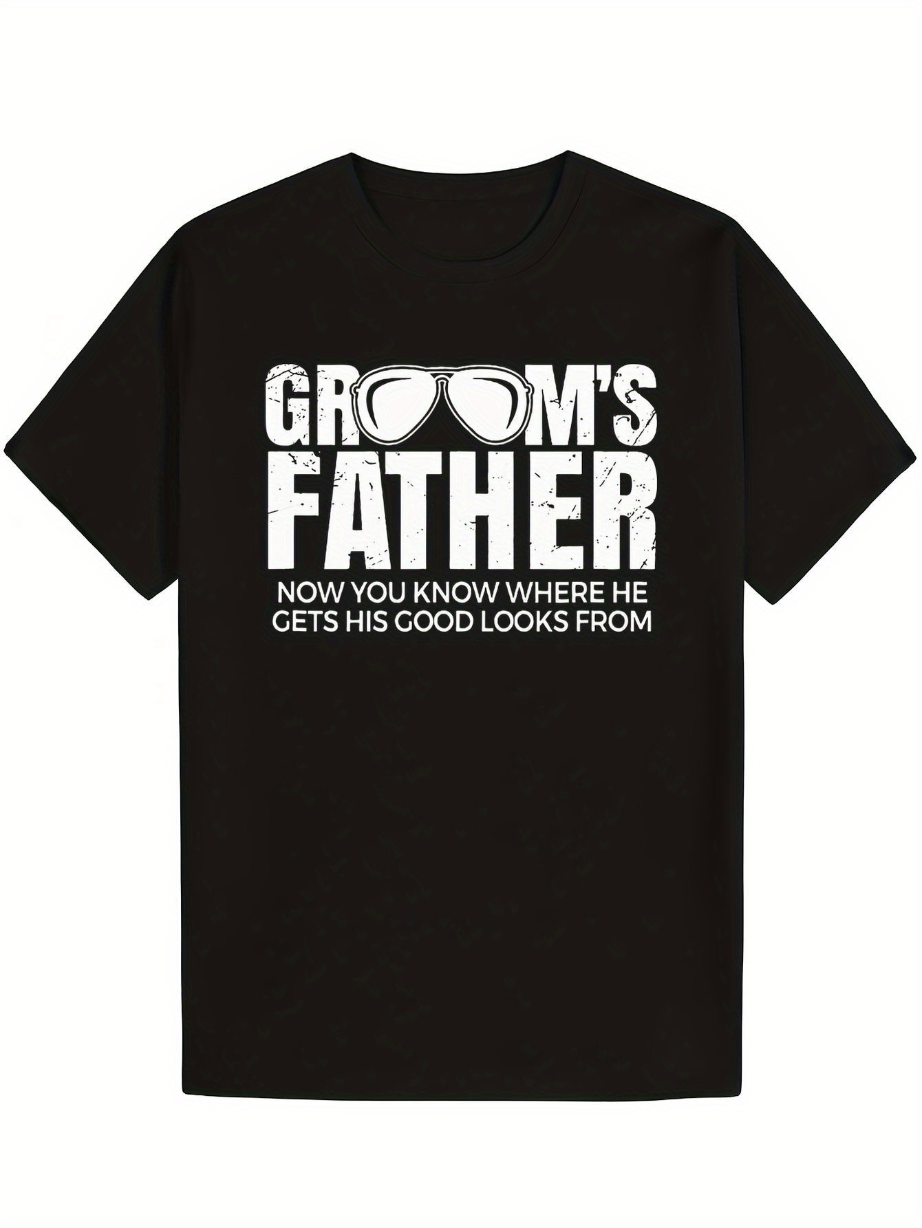 Men's Graphic T-Shirt Grooms Father Funny Statement With Sunglasses Black T Shirt