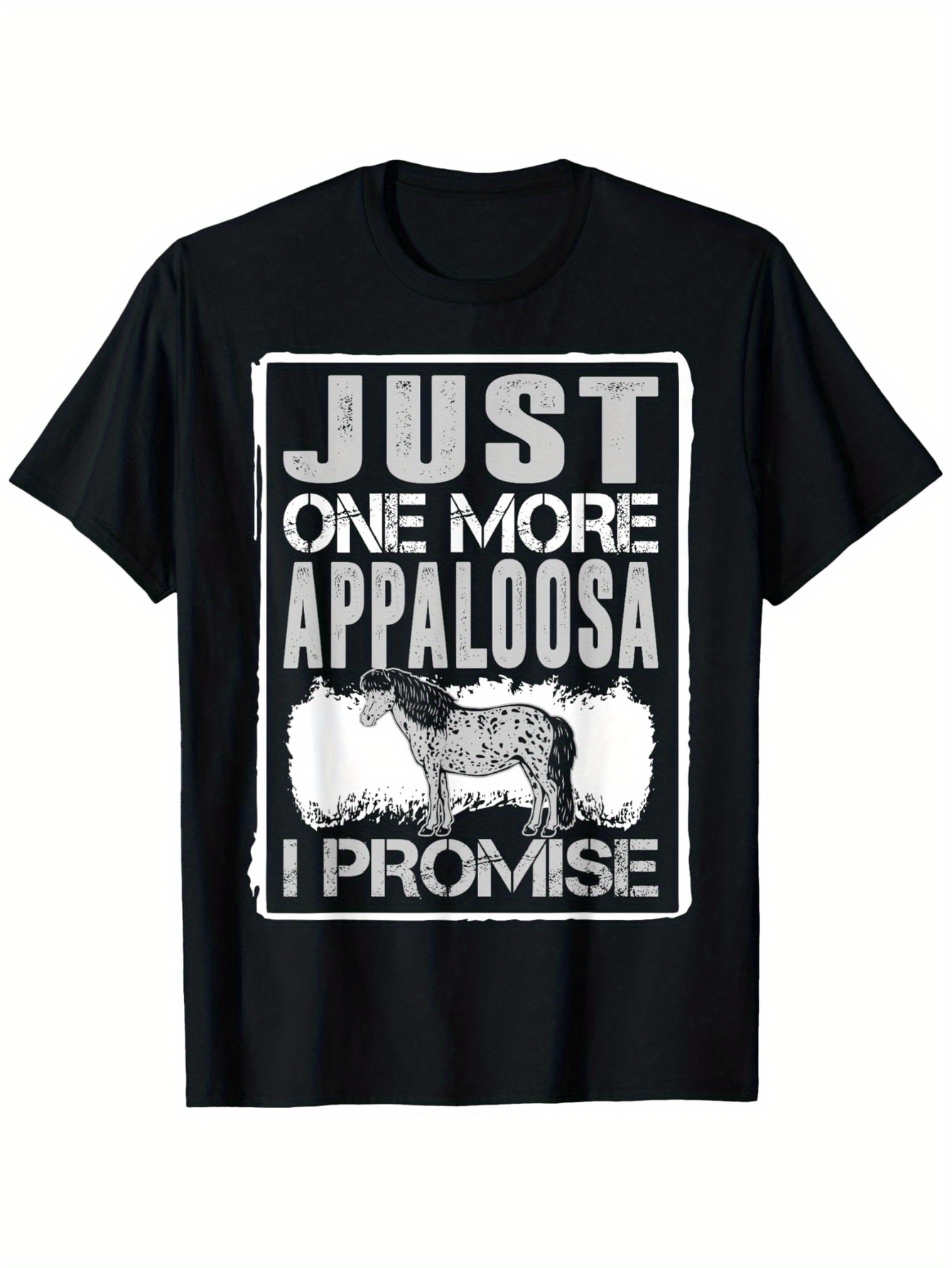 Men's Graphic T-Shirt Just One More Appaloosa I Promise Vintage Silhouette Grazing Horse