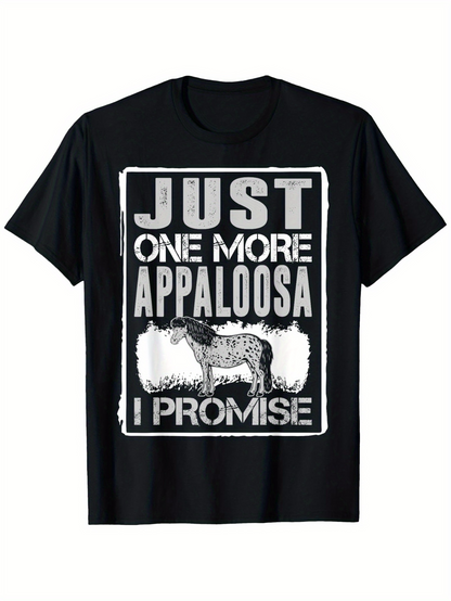 Men's Graphic T-Shirt Just One More Appaloosa I Promise Vintage Silhouette Grazing Horse