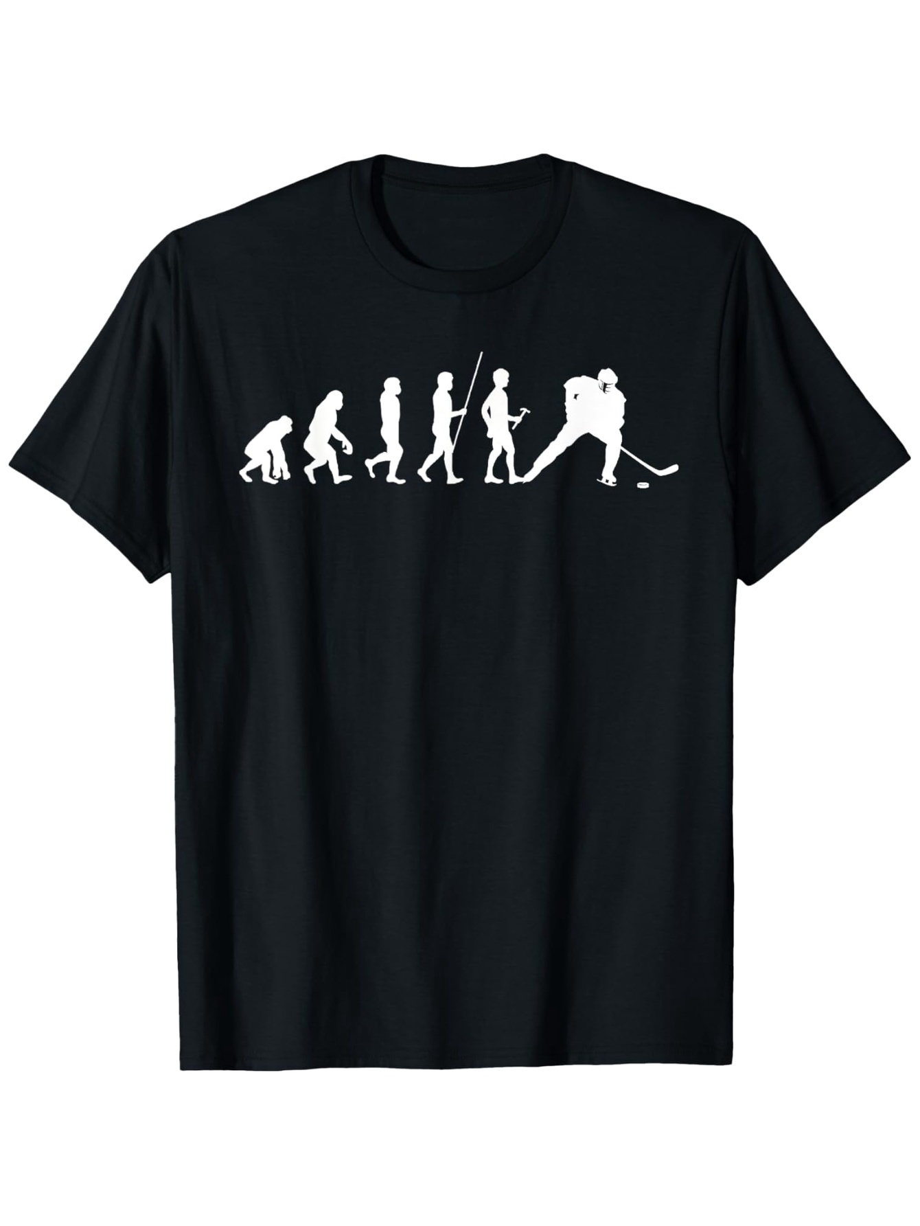 Men's Graphic T-Shirt Evolution Of Man Marching With Hockey Stick And Player