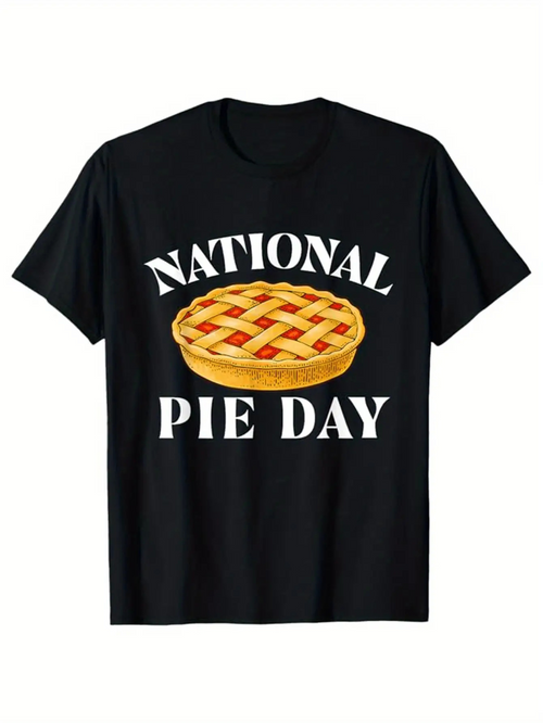 Men's Graphic T-Shirt National Pie Day With Sweet Lattice Baked Dessert Pie