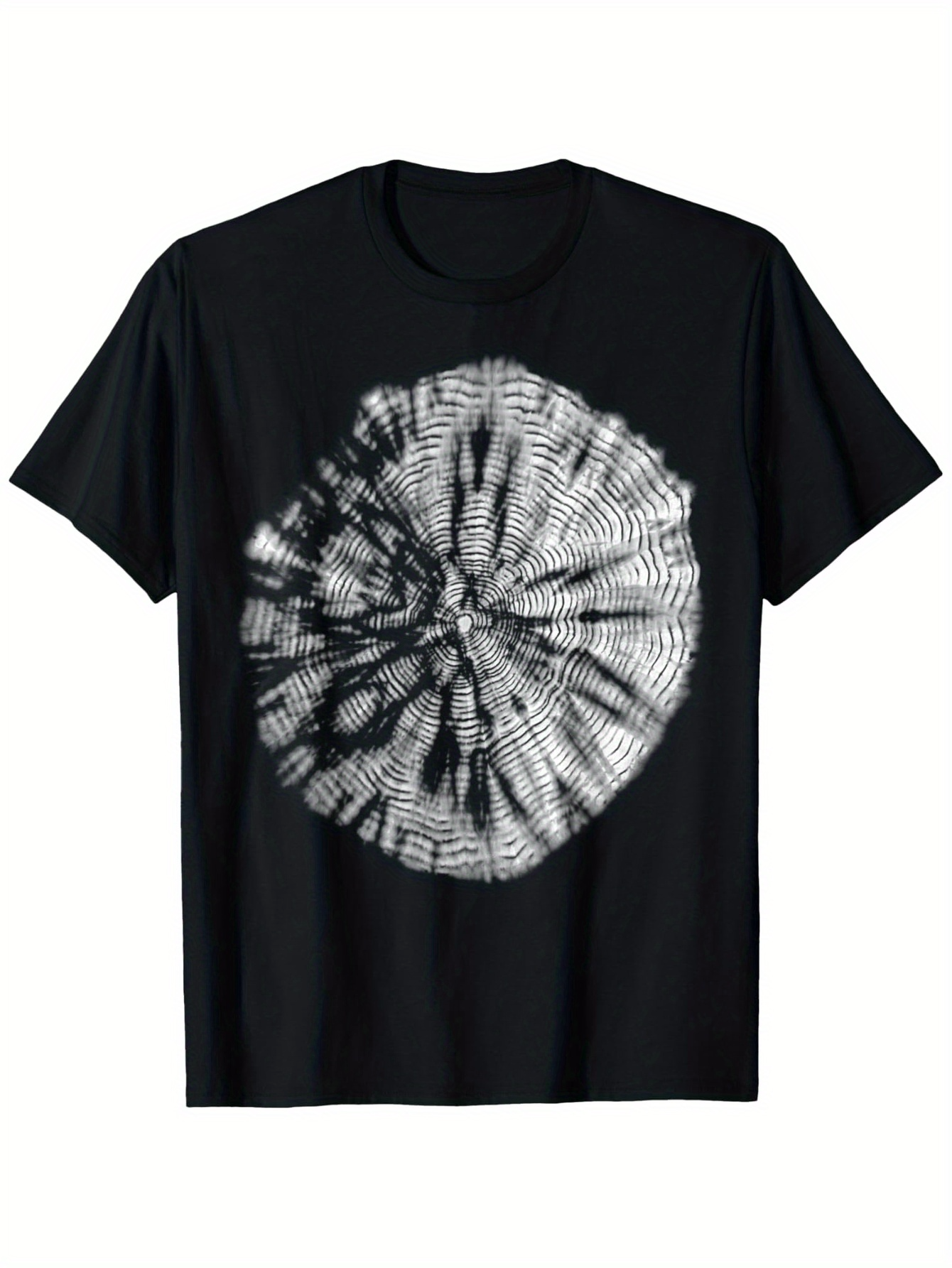 Men's Graphic T-Shirt Radiating Tree Rings With Rough Bark Texture Crosscut Wood