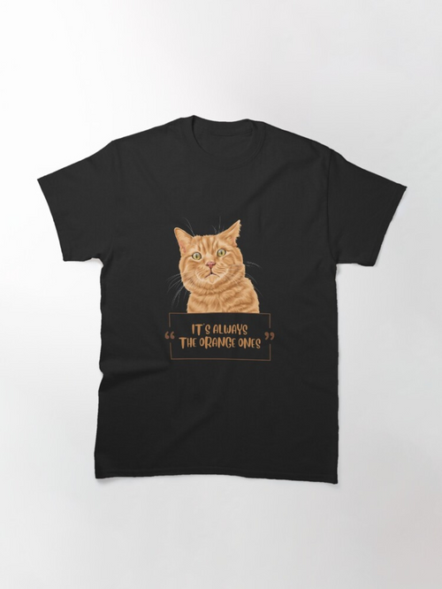 Men's Graphic T-Shirt If It Fits I Sits Fluffy Orange Cat With Relaxed Pose And Playful Attitude