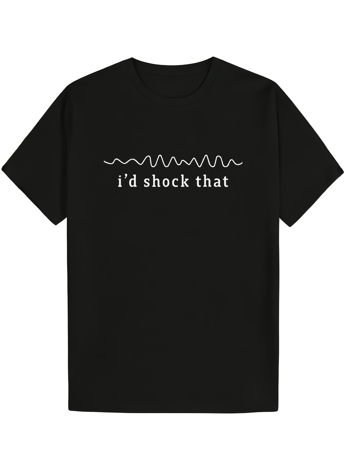 Men's Graphic T-Shirt Id Shock That With A White Wavy Line On Black Tee