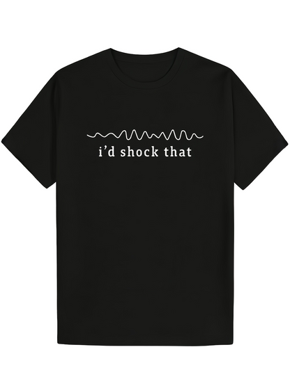 Men's Graphic T-Shirt Id Shock That With A White Wavy Line On Black Tee