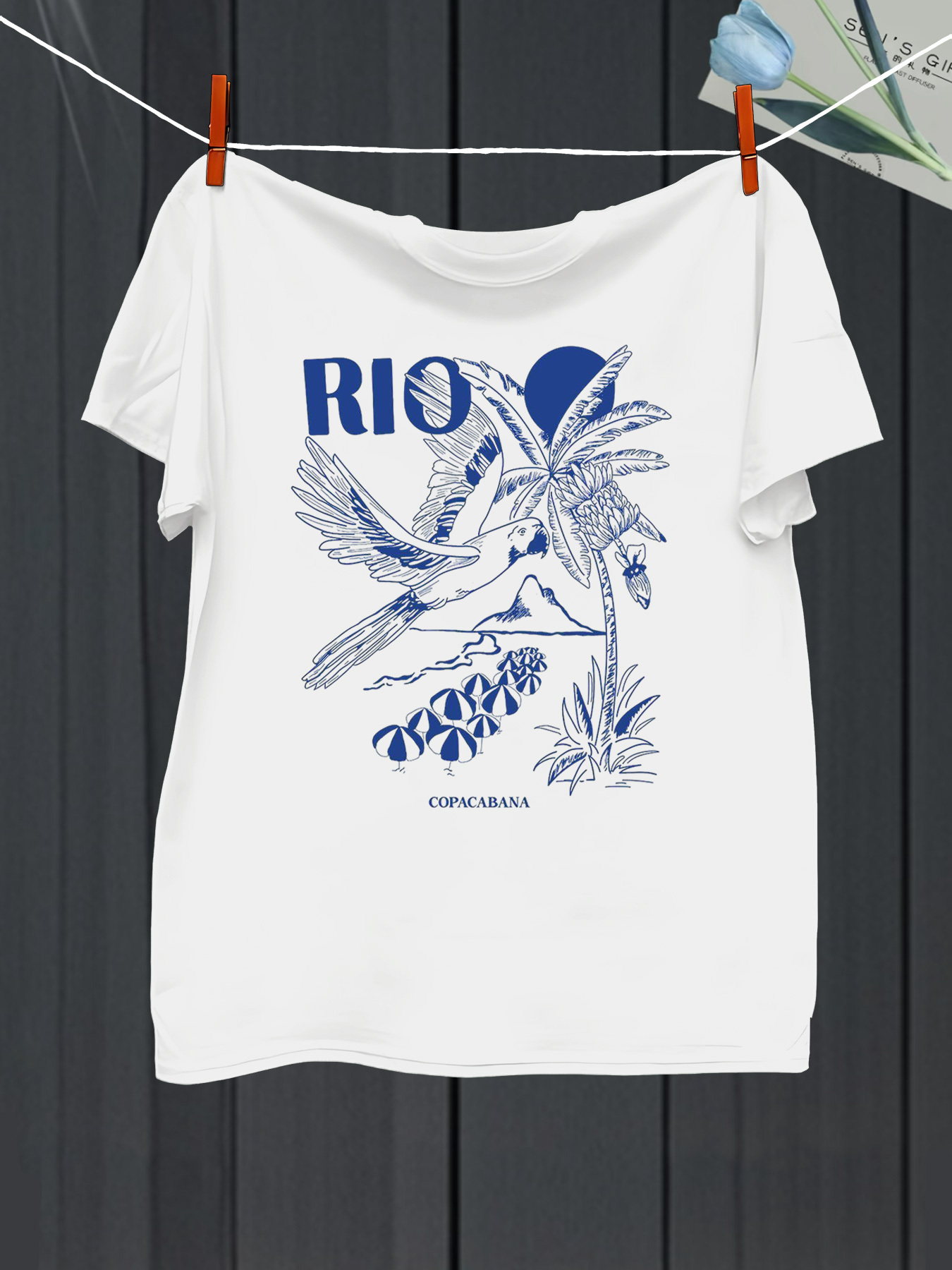 Men's Graphic T-Shirt Rio Jungle Birds And Tropical Leaves With Sun Parrot
