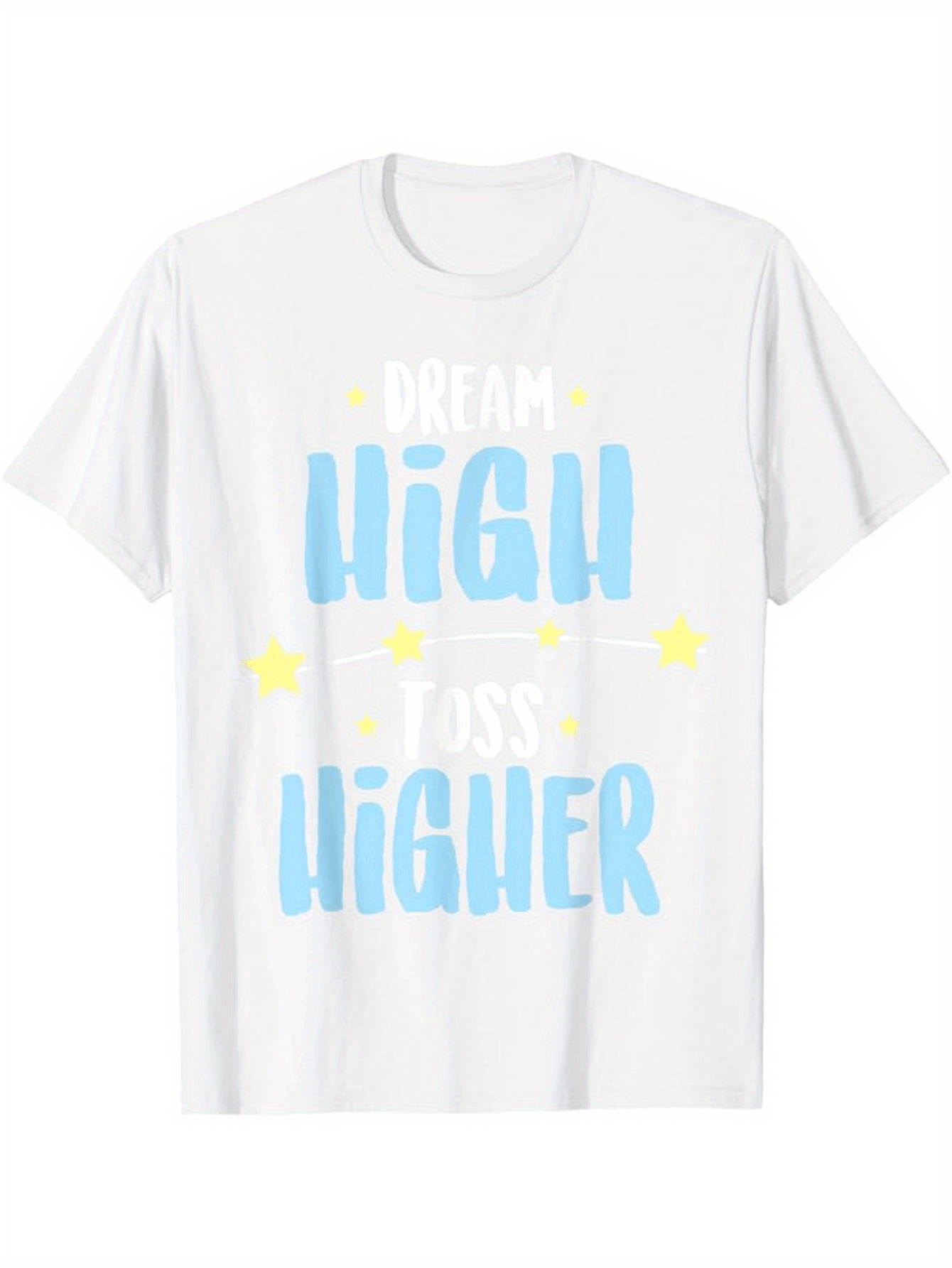 Men's Graphic T-Shirt Dream High Toss Higher With Yellow Stars T Shirt