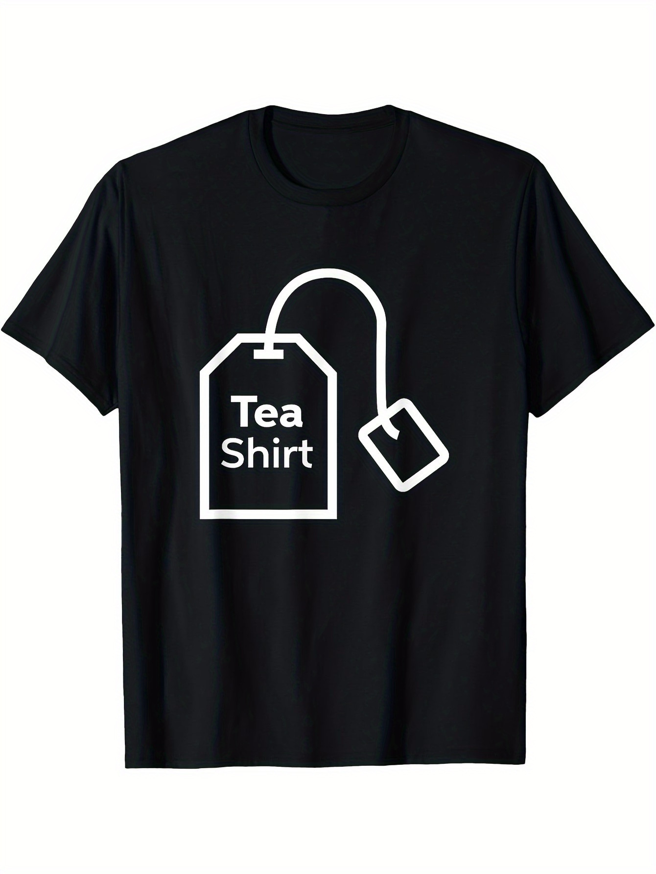 Men's Graphic T-Shirt Tea Shirt Minimalist Tag Illustration With Clean White Outline And Bold Design Teabag