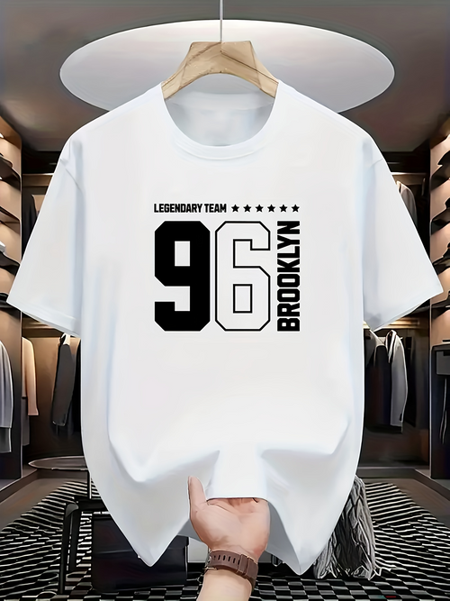 Men's Graphic T-Shirt Legendary Team Lettering With Bold Graphic Athletic Ninety Six Brooklyn