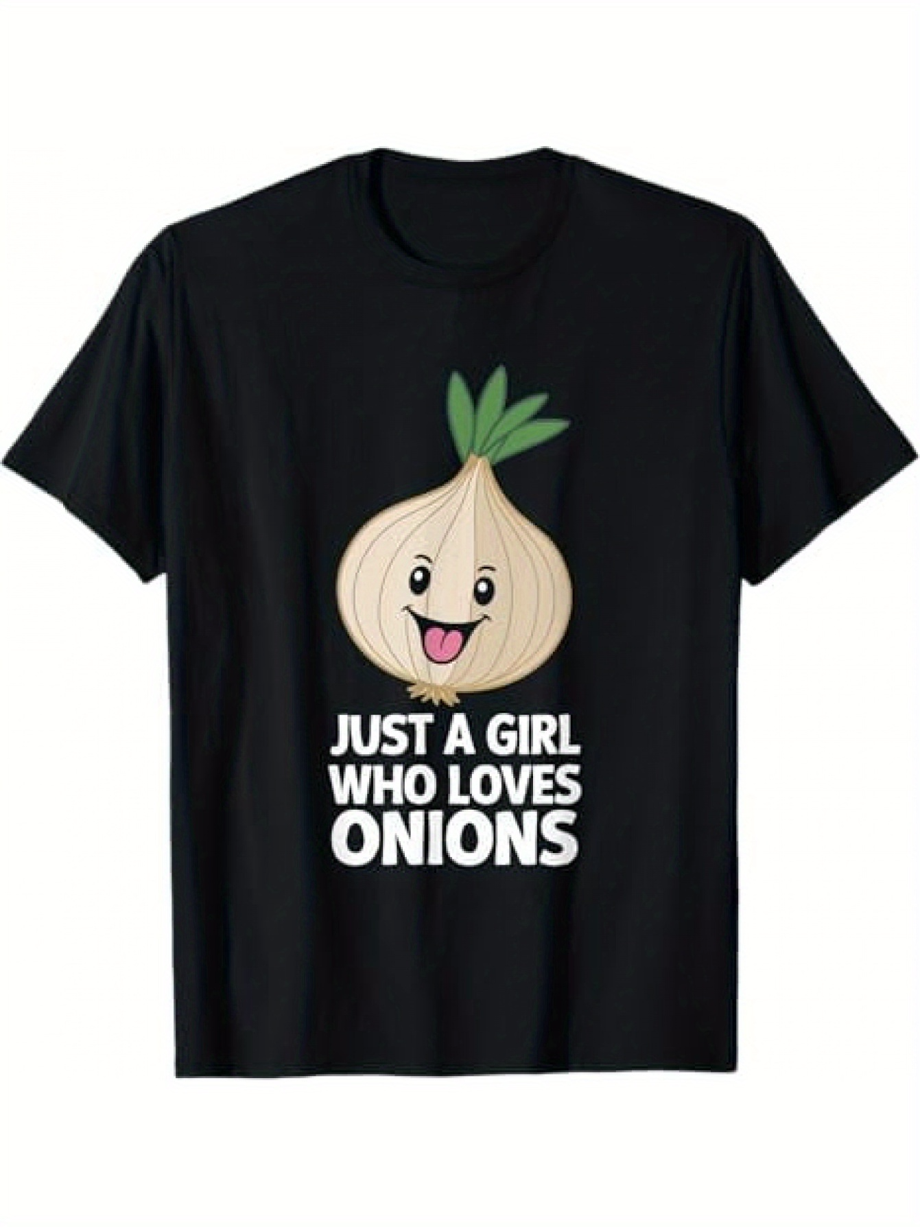 Men's Graphic T-Shirt Just A Girl Who Loves Onions Cute Smiling Cartoon Vegetable Under Fun Playful Onion