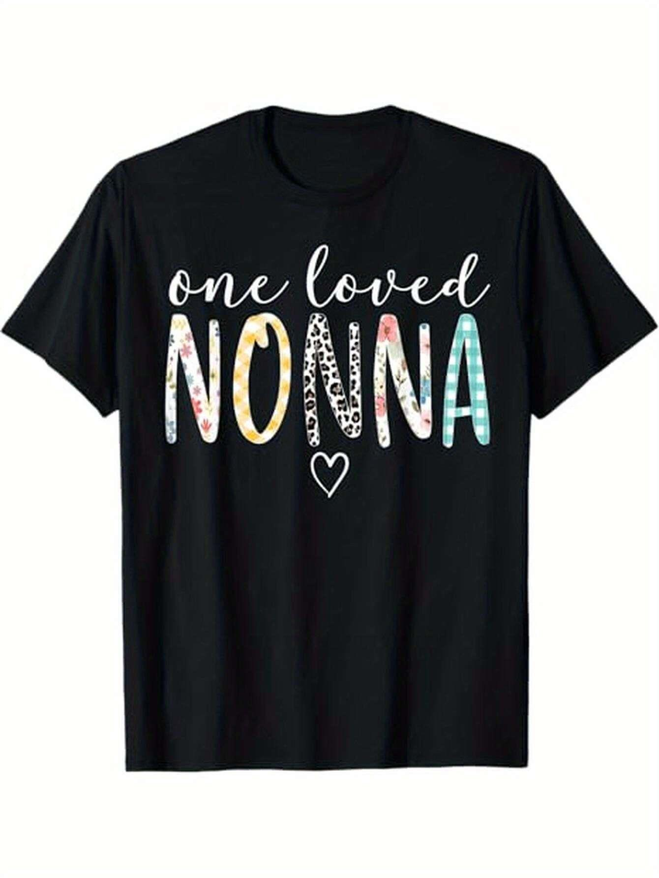 Men's Graphic T-Shirt One Loved Colorful Hand Drawn Letters Heart Nonna