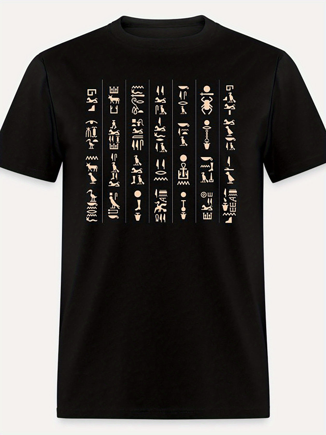 Men's Graphic T-Shirt Golden Hieroglyphs In Vertical Columns On Ancient Text Shirt