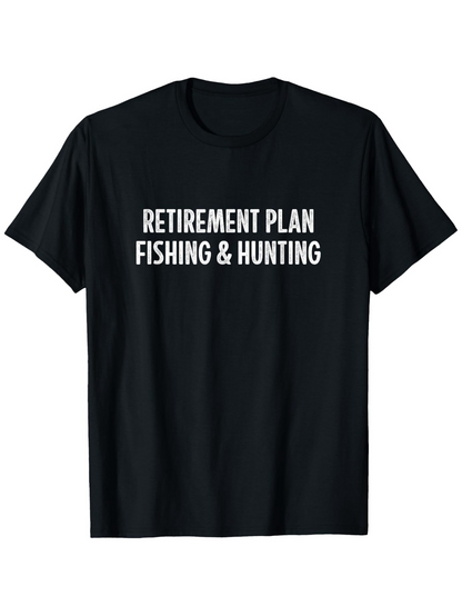 Men's Graphic T-Shirt Retirement Plan Simple White Block Letters On Plain Cotton T Shirt