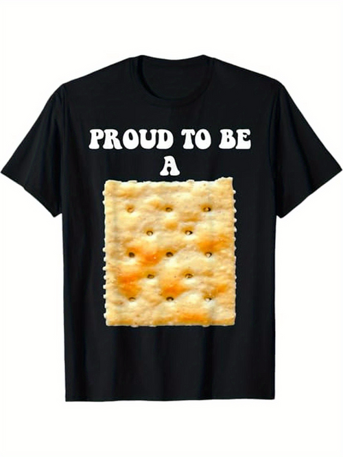 Men's Graphic T-Shirt Proud To Be A Realistic Baked Golden Cheese Cracker Display