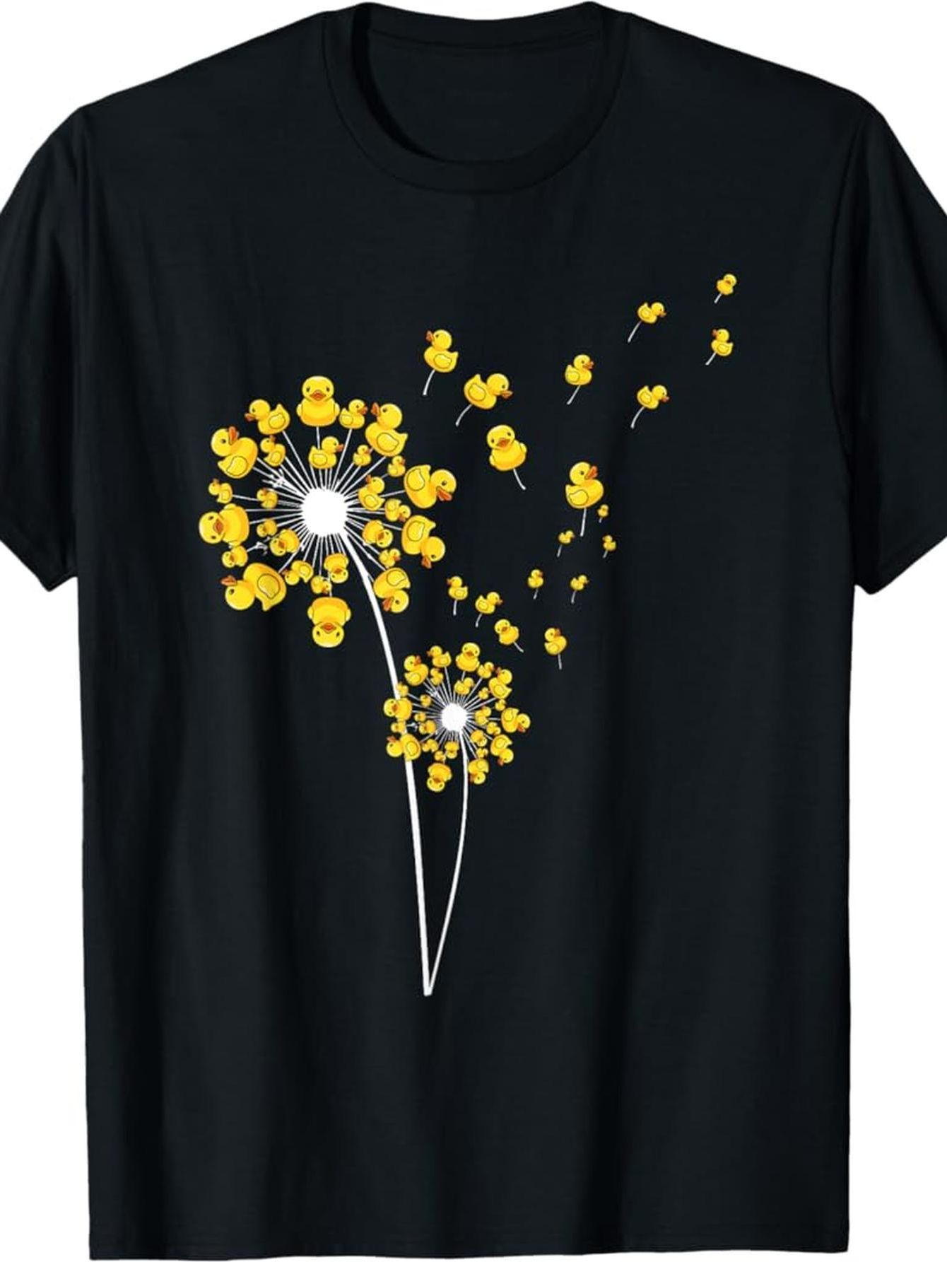 Men's Graphic T-Shirt Yellow Blossoms Flowing In The Breeze On A Gentle Dandelion