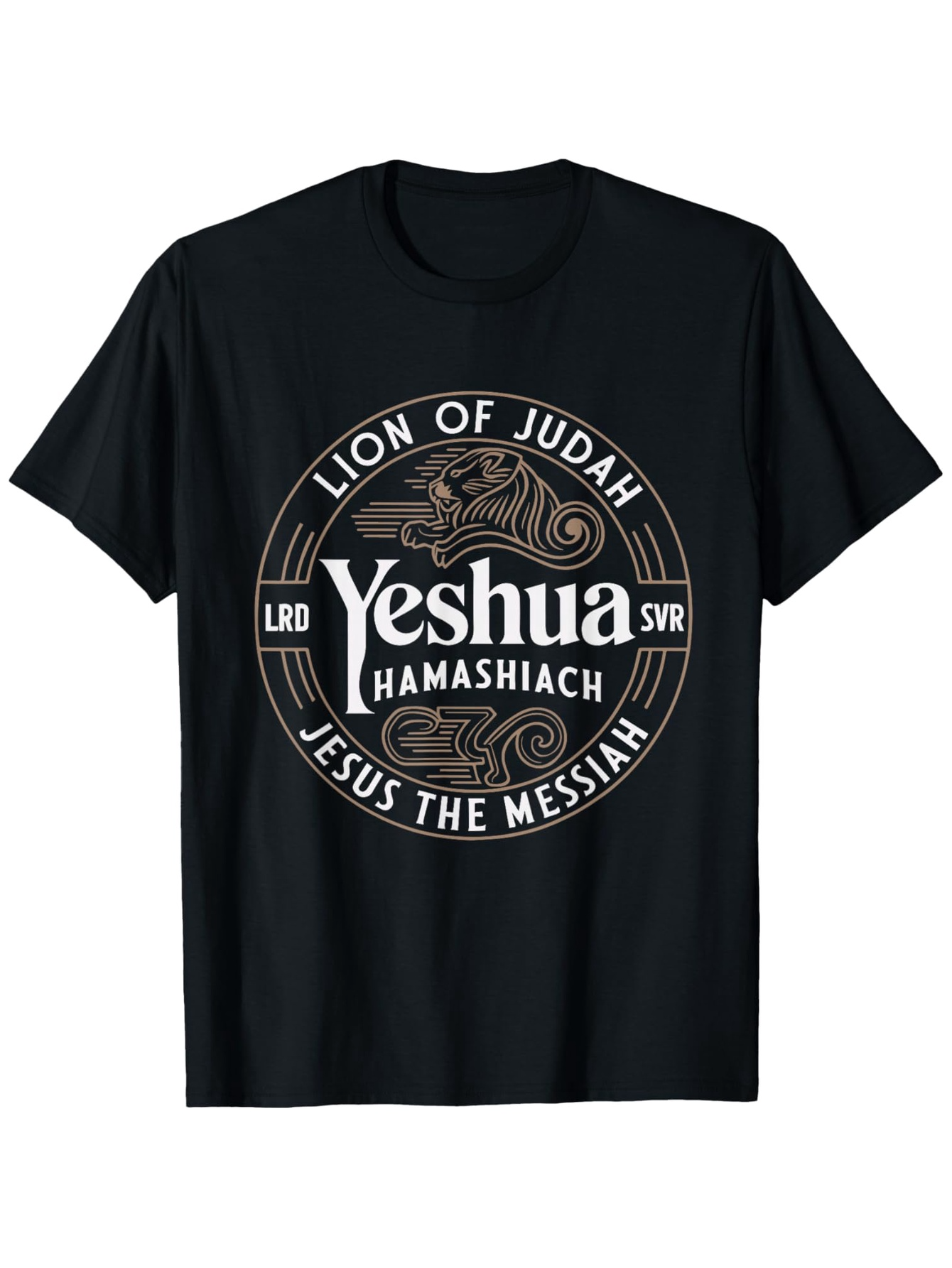 Men's Graphic T-Shirt Lion Of Judah Yeshua Jesus The Messiah Sacred Chameleon Circle Design