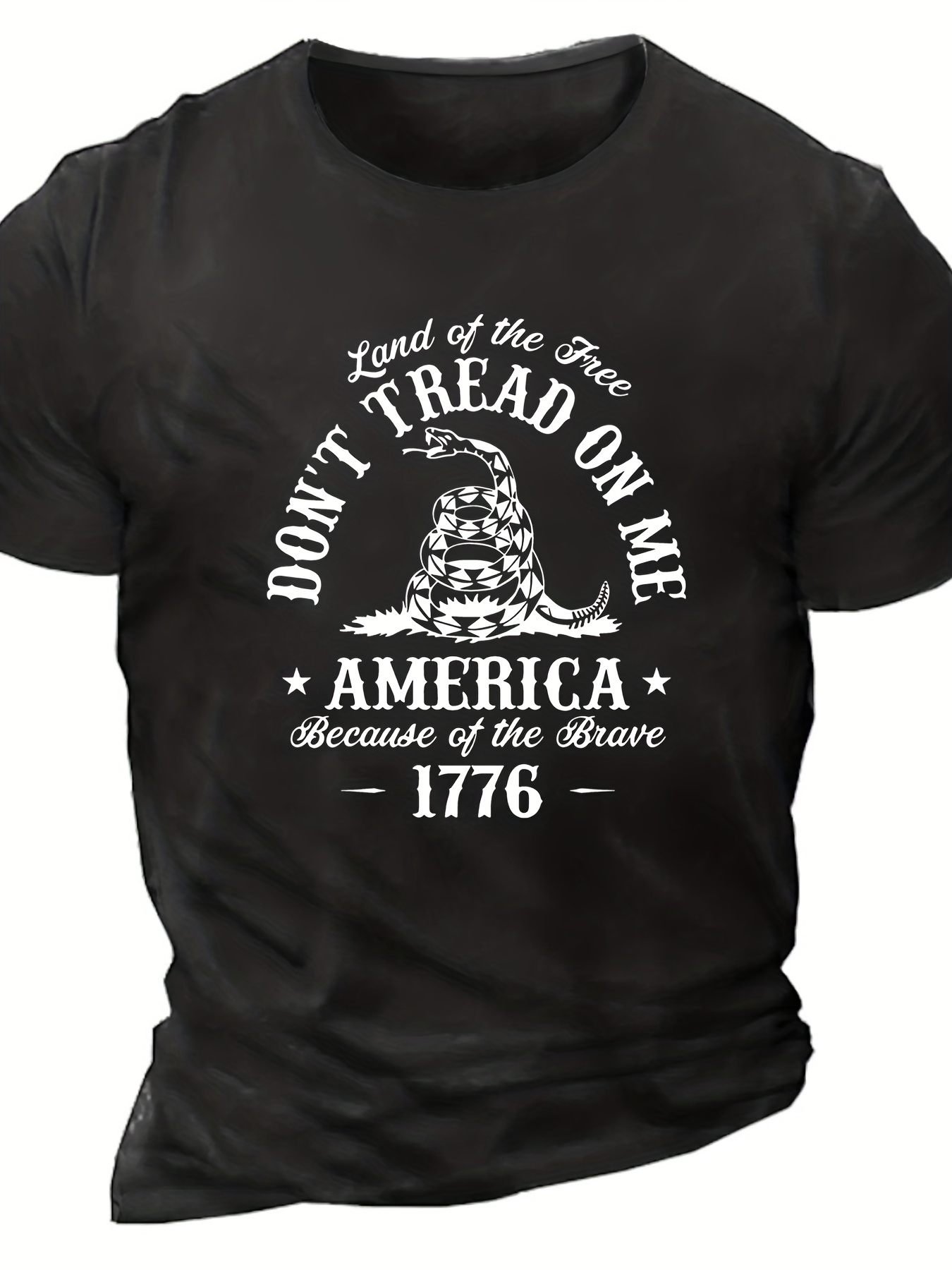 Men's Graphic T-Shirt Dont Tread On Me Coiled Snake With Patriotic Lettering Historic Year