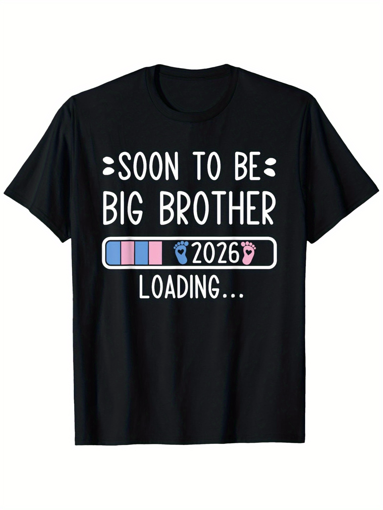 Men's Graphic T-Shirt Soon To Be Big Brother Pastel Loading Bar With Cartoon Icons Tee