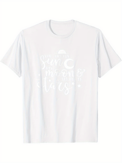 Men's Graphic T-Shirt Sun Moon Stars Dancing Across A Cloudy Twilight Sky T Shirt