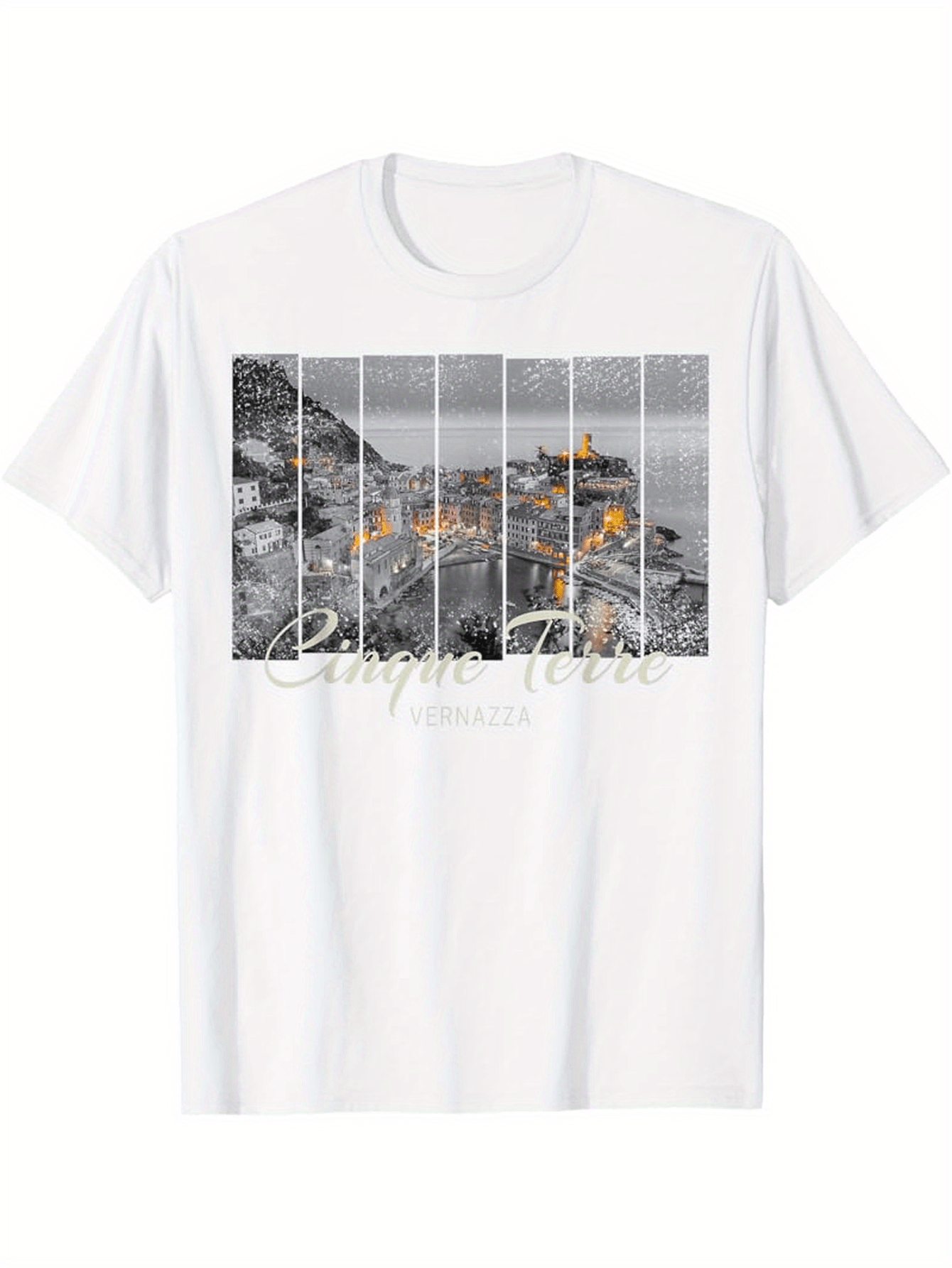 Men's Graphic T-Shirt California Coastline With Moody Ocean Sunset And Rocky Cliffs