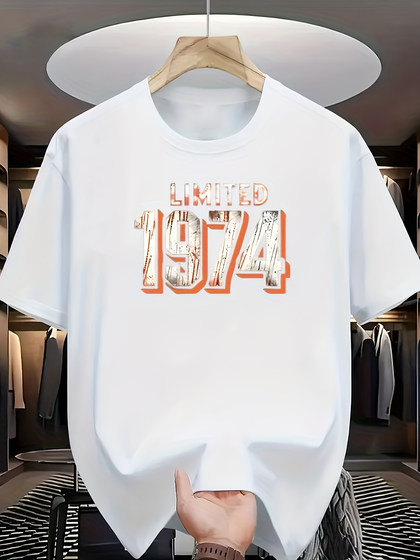 Men's Graphic T-Shirt Limited Edition Retro Numbers Surrounded By Bold Outlines 1974