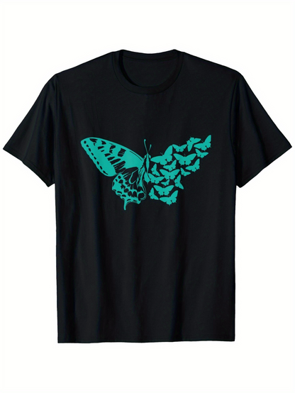 Men's Graphic T-Shirt Vivid Butterfly With Wings Shaped Like Flying Leaves Butterfly