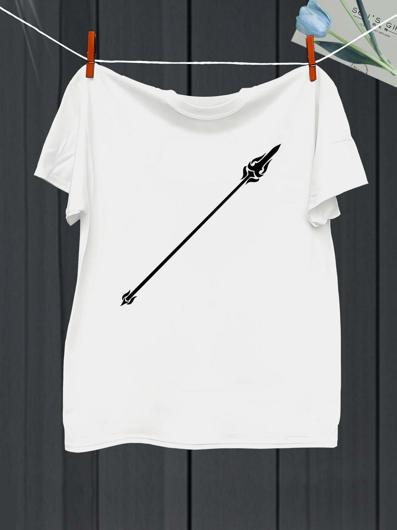 Men's Graphic T-Shirt Monochrome Minimalist Design With Stylish Arrow Silhouette Centered On Shirt Arrow