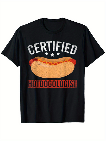 Men's Graphic T-Shirt Certified Juicy Grilled Sausage Bun With Ketchup Hot Dog