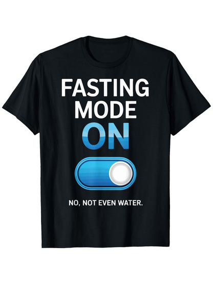 Men's Graphic T-Shirt Fasting Mode On With Blue Power Switch Illustration