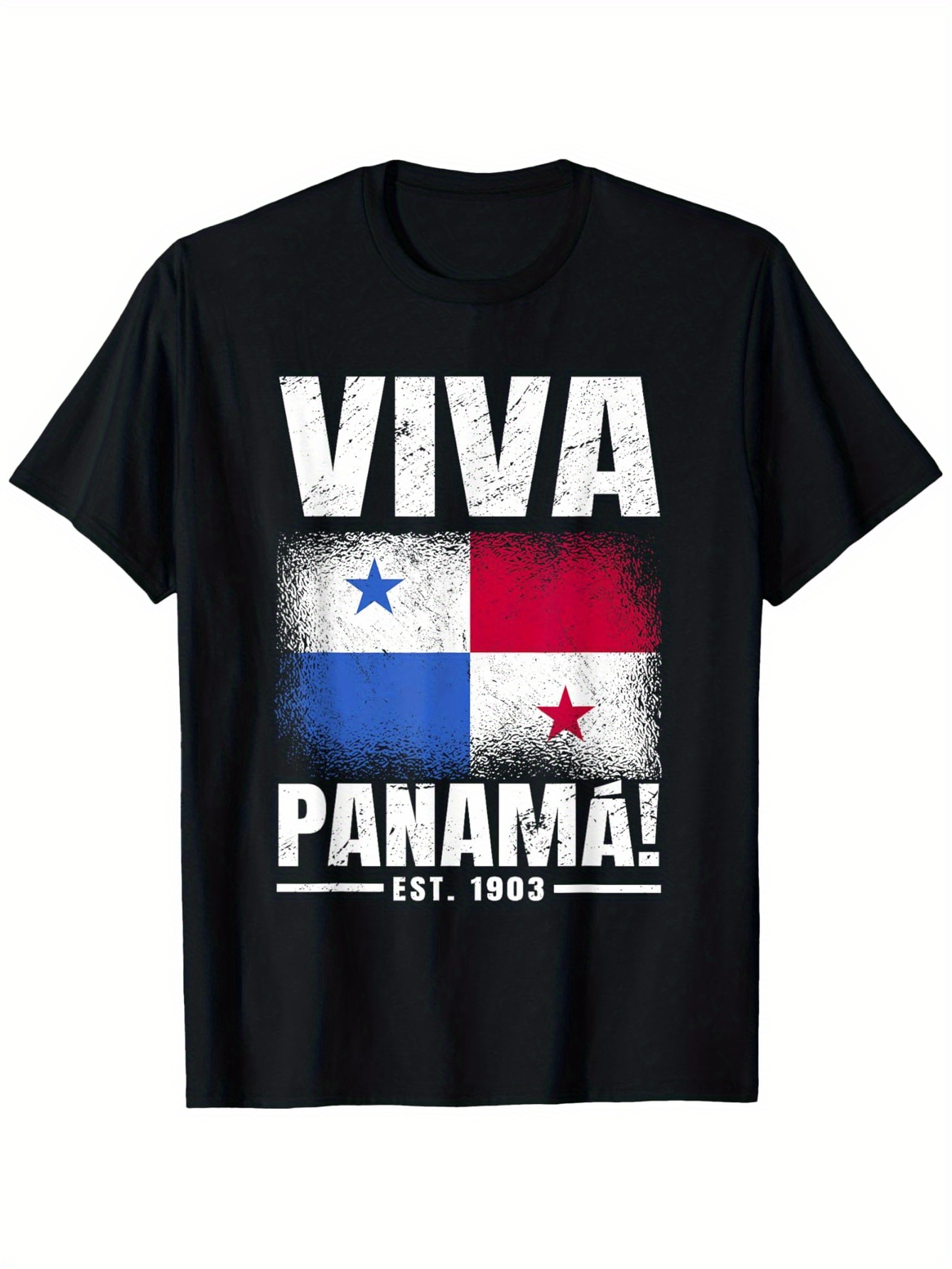 Men's Graphic T-Shirt Viva Panama Distressed Vintage Flag Graphic With Bold Letters