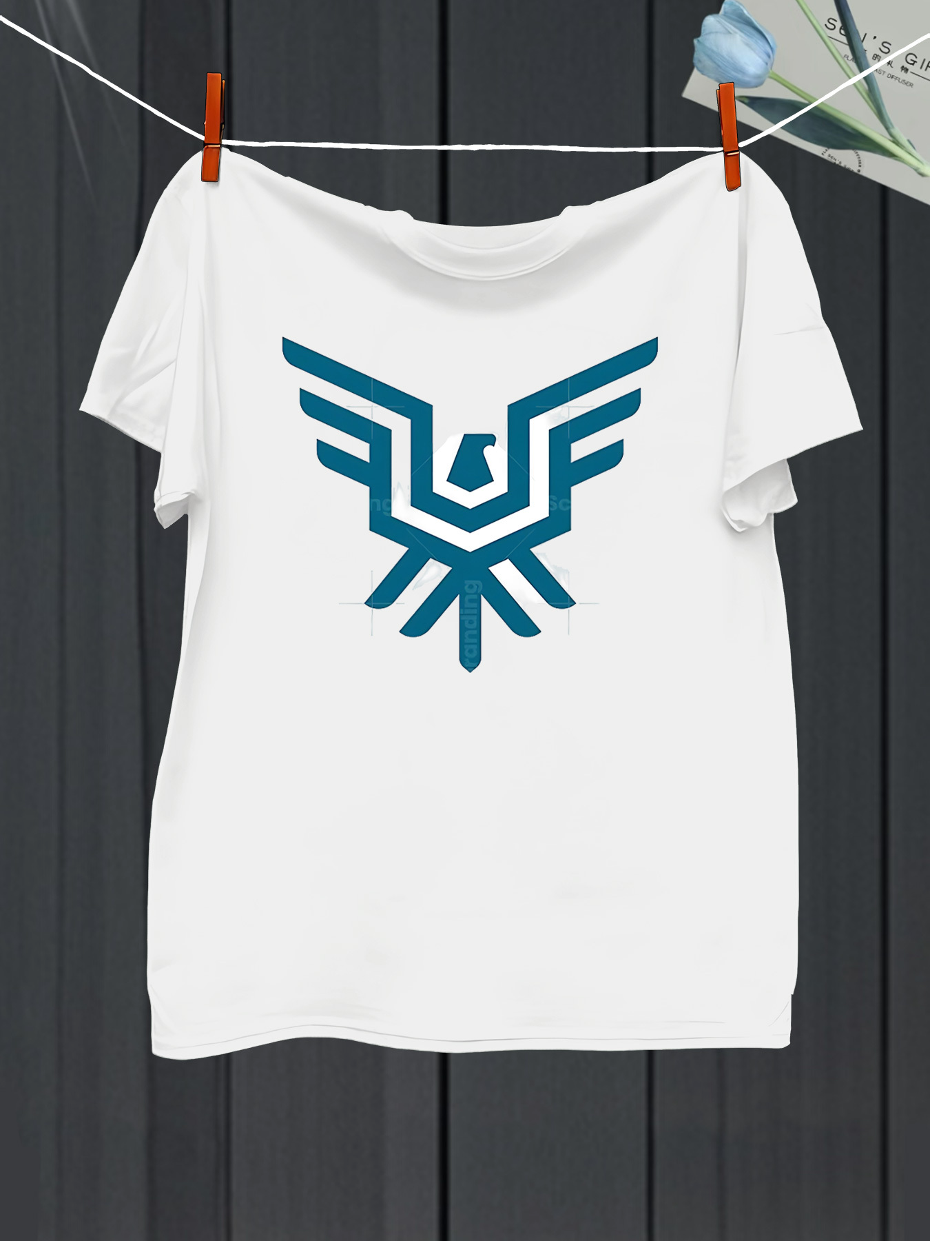 Men's Graphic T-Shirt Geometric Lines Forming A Stylized Abstract Bold Eagle