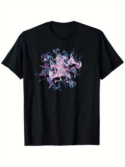 Men's Graphic T-Shirt Swirling Artistic Pastel Colors Forming Fantasy Abstract Horse