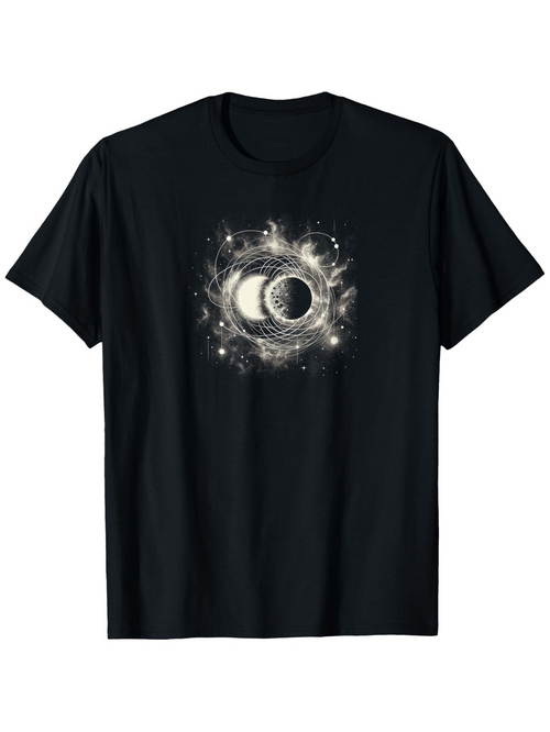 Men's Graphic T-Shirt Celestial Glow With Shimmering Stars And Surreal Cosmic Halo Moon