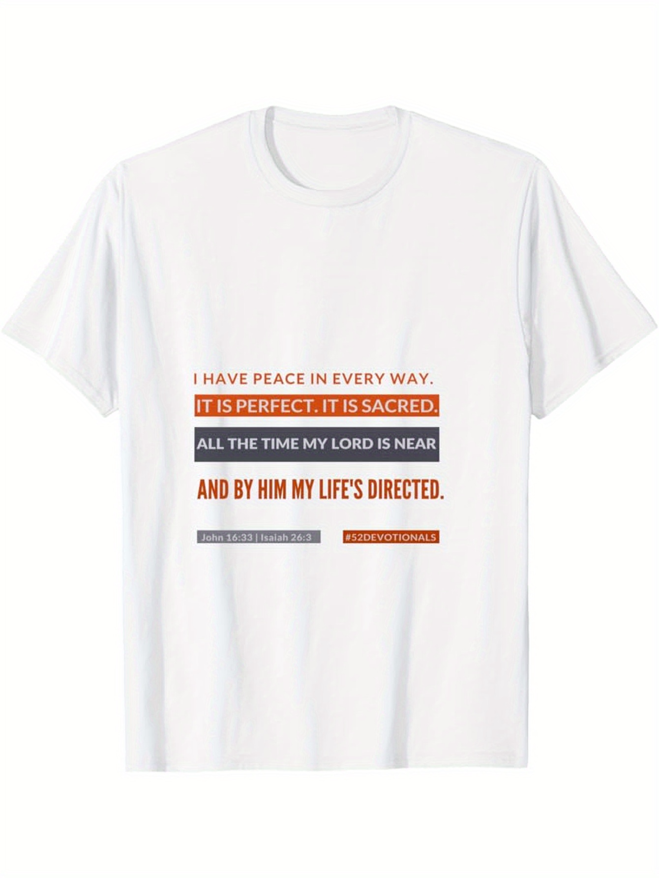 Men's Graphic T-Shirt Peaceful Sacred Words With Contrasting Highlighted Block Text Message