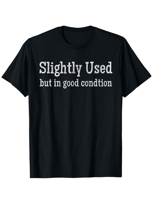 Men's Graphic T-Shirt Slightly Used In Good Condition Lettered Black T Shirt